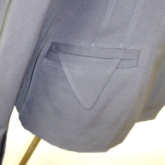 VINTAGE 40S 50S NAVY BLUE  Fitted blazer JACKET M / L  8 - Picture 4 of 9